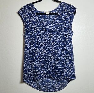 J. Crew Blue and White Patterned Blouse